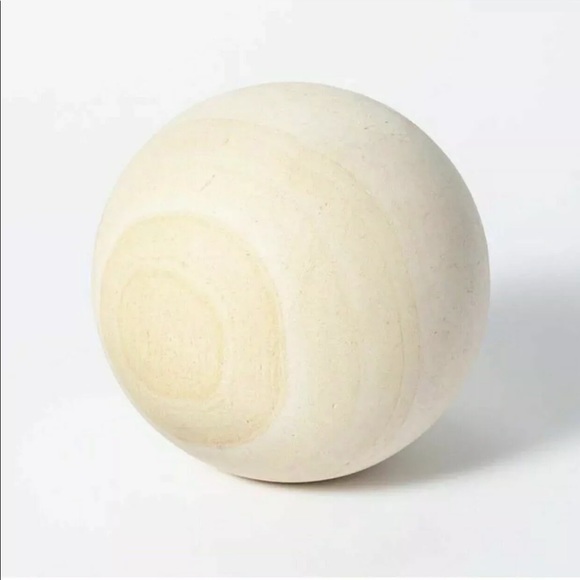 Studio McGee 6" Decorative Stone Wood Lime Ball
